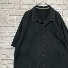 半袖シルクシャツ！アロハ　ブラックXL 23