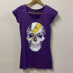 Tシャツワンピース　hellcatpunks スカル/パープル　258134