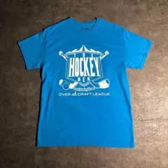 【ヴィンテージ】ホッケー　イベント　プリントTシャツ　青　古着　ZSM5