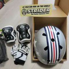 中古 ストライダー キッズ ヘルメットu0026公式防具 セット 美品 自転車 膝当て