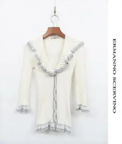 H169/ ERMANNO SCERVINO 長袖カーディガン リブニット 40