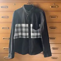 16 ブラックスケール　チェック切替シャツ