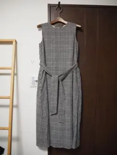 【BEAMS HEART】　ノースリーブワンピース　黒白チェック