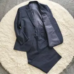 美品トップバリュ パンツスーツ ネイビー 紺ストライプ１００BB5
