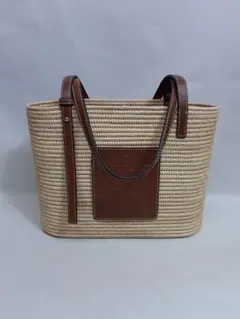 1124 LOEWE ラフィアハンドバッグ ブラウン
