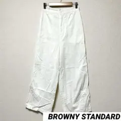 ブラウニースタンダード M ストレートパンツ ホワイト シンプル バックゴム