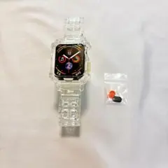 apple watch バンド 一体型交換用ベルト 透明 クリア 38/40