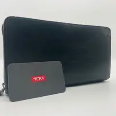 【良品】TUMI トゥミ 長財布　ラウンドジップ　ブラック　黒　レザー　大容量