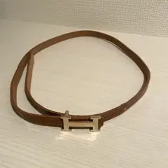 Hモチーフ　ベルト　キャメル