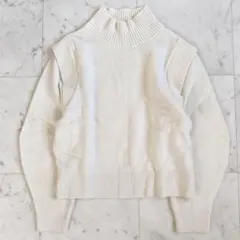 美品 23区 レイヤード ライク ハイネック ニット セーター 大きいサイズ