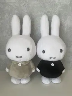 ミッフィー　SLサイズぬいぐるみ　モノトーン 2体セット