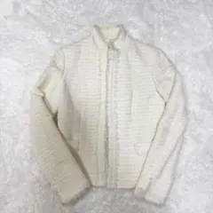 【アナイ】ノーカラーツイードジャケットオフホワイト36☆新品未使用☆