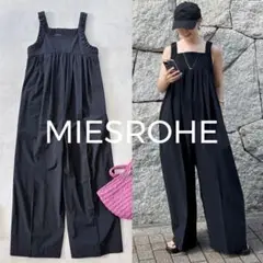 ミースロエ　washableAHタックギャザーオールインワン　ブラック
