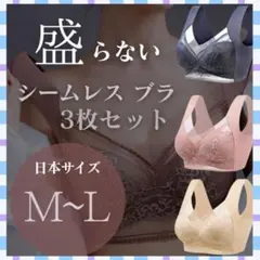 美胸 3枚セット M/L 着痩せ ナイトブラ シームレス　ノンワイヤー