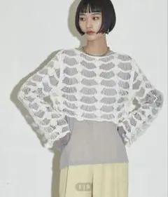 【ZOZO完売品】THE YOn トーションレースクロップドプルオーバー