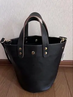 コンテナショップ　黒 カモフラ柄　トート　丸底