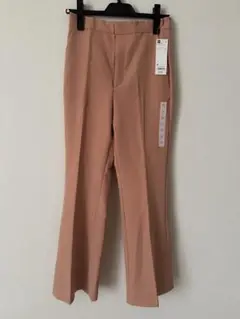 新品タグ付き★GU ストレッチフレアパンツ　ボトム　ピンク　オレンジ