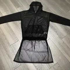 FOREVER 21/メッシュフード付きトップス 黒/S