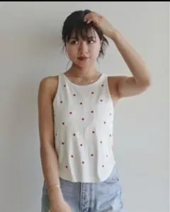 Heart embroideryパッドinアメスリタンク　ネイビー/アイボリー 2025年最新】heart embroideryパッドinアメスリタンクの人気