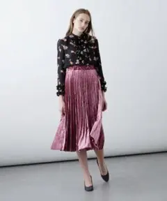 【美品】グレースコンチネンタル♡ベロアプリーツスカート