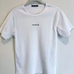 ニコル　セレクションNICOLE ロゴ入り ホワイト Tシャツ メンズMサイズ
