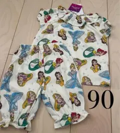 新品 ディズニー プリンセス 半袖半ズボン パジャマ 90