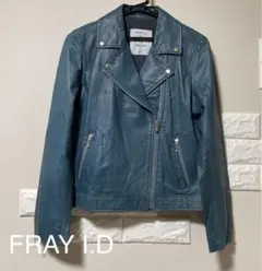 古着 FRAYD.ID 羊革ライダース ジャケット レディース 青