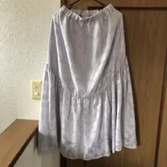 フレアスカート ブルーグレー