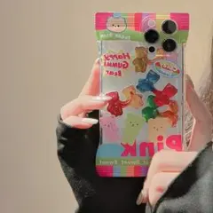くま クリア 韓国 ソフト iPhoneケース iPhone14 スマホケース