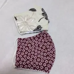 花柄のマスク2枚セット