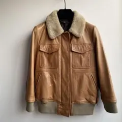 Spick & Span 羊革　レザージャケット　襟ムートン