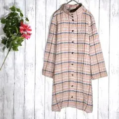 【GIANNI LO GIUDICE】 チェック 膝丈ワンピース シャツワンピ