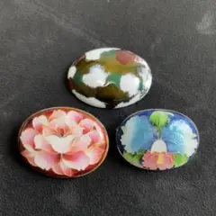 七宝焼ブローチ　３個セット　レトロ　ヴィンテージ