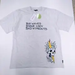 新品タグ付き　ライトグレー　サーフドクロ　サーフハーディー　Tシャツ　Lサイズ