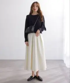 美品✨UNFILO【洗える】フクレジャガード ボリュームスカート