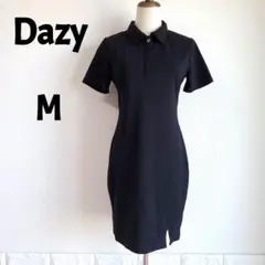 【未使用タグ付き】Dazy　ポロワンピース　M　ブラック
