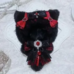 ちびぐるみ　11cm ぬい服　ねこ　赤リボン　着ぐるみ