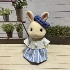 水色　ストライプワンピース　シルバニアファミリー　服