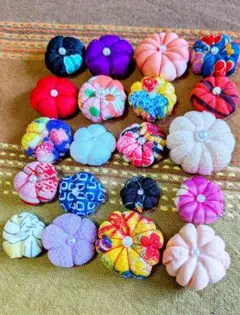 ちりめん細工渚☆梅花パーツちりめん花☆2種類20個セット①