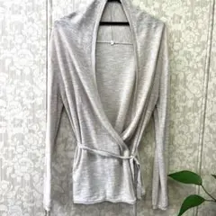 ベージュ リブ編み カーディガン Sサイズ　無印良品 オールシーズン　綿麻混合