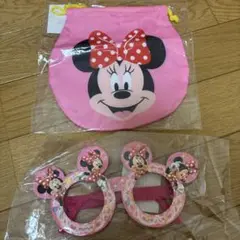 ★ミニーマウス　巾着＆メガネ★