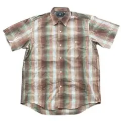 80年代 CHAPS ラルフローレン 半袖シャツ オンブレチェック　サイズM