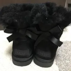UGG アグ ミニベイリーボウⅡ ムートンブーツ ブラック リボン 23センチ