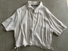 ZARA ホワイト ショート丈 半袖 シャツ M