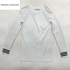 BORDERS at BALCONY パール　長袖ニット　ボーダー　38
