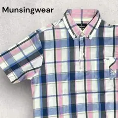 Munsingwear マンシングウェア 半袖 ゴルフ　ポロシャツ　チェック