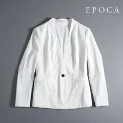 332t*美品 エポカ EPOCA リネン混 Vネック ノーカラージャケット