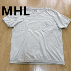 【超美品！】MHL マーガレットハウエルTシャツ Мベージュポケットシンプル