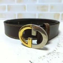 ★Old Gucci【グッチ】ゴールド&シルバーカラーバックル ベルト レア