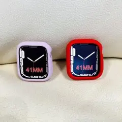 2個❣️AppleWatchケース 41MM ピンク レッド　アップルウォッチ